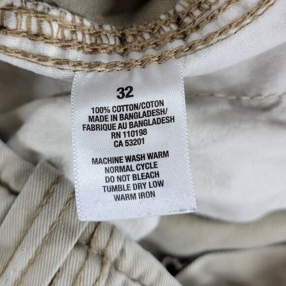 Aeropostale Cargo Shorts Mens 32 Cream Distressed Baggy Cotton Pockets Y2K - Picture 4 of 12